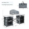 Folding Camping Table with Storage Organizer - Gray