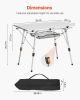 Folding Portable Camping Table Aluminum Outdoor Picnic Roll up Table Mesh Layer - Default
