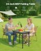 2ft Folding Portable Camping Table Aluminum Outdoor Table Adjustable Height - Black - 24 inch
