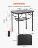 2ft Folding Portable Camping Table Aluminum Outdoor Table Adjustable Height - Black - 24 inch