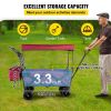 Extra Large Collapsible Garden Cart with Removable Canopy, Folding Wagon Utility Carts with Wheels and Rear Storage, Wagon Cart for Garden