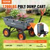 Garden Cart, Durable Poly Dump Cart with Simple Assembly Steel Frame, Versatile Dump Wagon with Dual-Function Handle