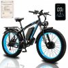 Electric Bike KETELES 48V 23AH Dual Motor 1000W*2 26"*4.0 MTB - blue