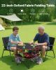 Folding Portable Camping Table Oxford Outdoor Picnic RoundTable 4 Cup Holders - 28 inch
