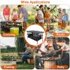 220 lb Capacity Foldable Camping Table | Aluminum Top & Steel Frame with Mesh Basket | Portable BBQ/Picnic/Beach Table Includes Carry Bag - Black
