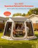Screen House Tent, 12 x 11 ft, 10-12 Person Pop Up Screen Tent with Extended Awning, Portable Screened in Canopy with Carry Bag, Netting Sides