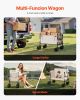 Collapsible Folding Wagon, 550lb Load & 220L, 2 in 1 Foldable Wagon Cart Converts to Bench, Utility Wagon with Adjustable Handle