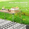 Outsunny Folding Camping Table, Adjustable Height Aluminum Table, Portable Camping Table for Picnic, Beach, BBQ - default