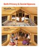 Inflatable Tent, 8-12 Person Easy Setup Blow up Tent with Hand Pump, 4 Season Luxury Glamping Tent with 2 Skylights, Canopy