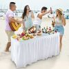 5 FT Folding Ice Cooler Table with Double Sinks for Camping Party Picnic Wedding - White