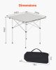Folding Portable Camping Table Aluminum Outdoor Picnic Roll up Table Carry Bag - 28 inch - Silver