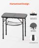 2ft Folding Portable Camping Table Aluminum Outdoor Table Adjustable Height - Black - 24 inch
