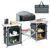 Folding Camping Table with Storage Organizer - Gray
