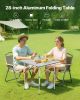 Folding Portable Camping Table Aluminum Outdoor Picnic Roll up Table Carry Bag - 28 inch - Silver