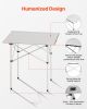 Folding Portable Camping Table Aluminum Outdoor Picnic Roll up Table Carry Bag - 28 inch - Silver