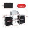 1PC Folding Camping Table with Storage Organizer - Black