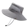 Bucket Hat Summer Men Women Fishing Boonie Hats UV Protection Long Large Wide Brim Hiking Sun Hat Outdoor Cap - Wine Red