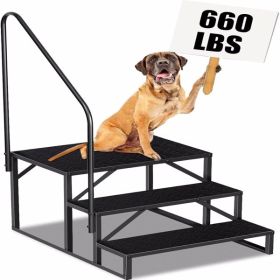 RV Ladder Stool, 3-level Ladder (Color: Black)