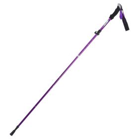 Folding Outdoor Handrails Trekking Walking Sticks (Color: Purple, Type: Walking Sticks)