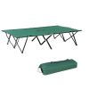 2 Person Cot, 50" Wide Outdoor Portable Sleeping Cot with Carry Bag, Green