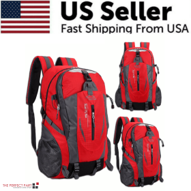 Travel Backpack Rucksack Camping Laptop Hiking School Book Bag (Color: Red)