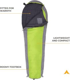 20F and 5F Degree Sleeping Bag; Lightweight, Warm Weather Mummy Sleeping Bag (Color: Green)