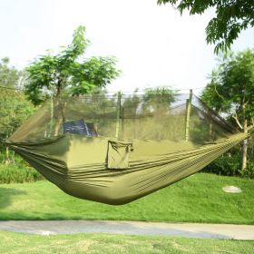 2 Persons Hammock 600LBS Max Load with Mosquito Net (Color: Green)