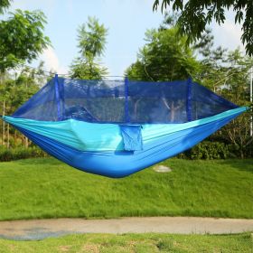 2 Persons Hammock 600LBS Max Load with Mosquito Net (Color: Blue)