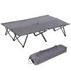 2 Person Folding Camping Cot, 50" Extra Wide with Carry Bag
