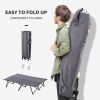 2 Person Folding Camping Cot, 50" Extra Wide with Carry Bag